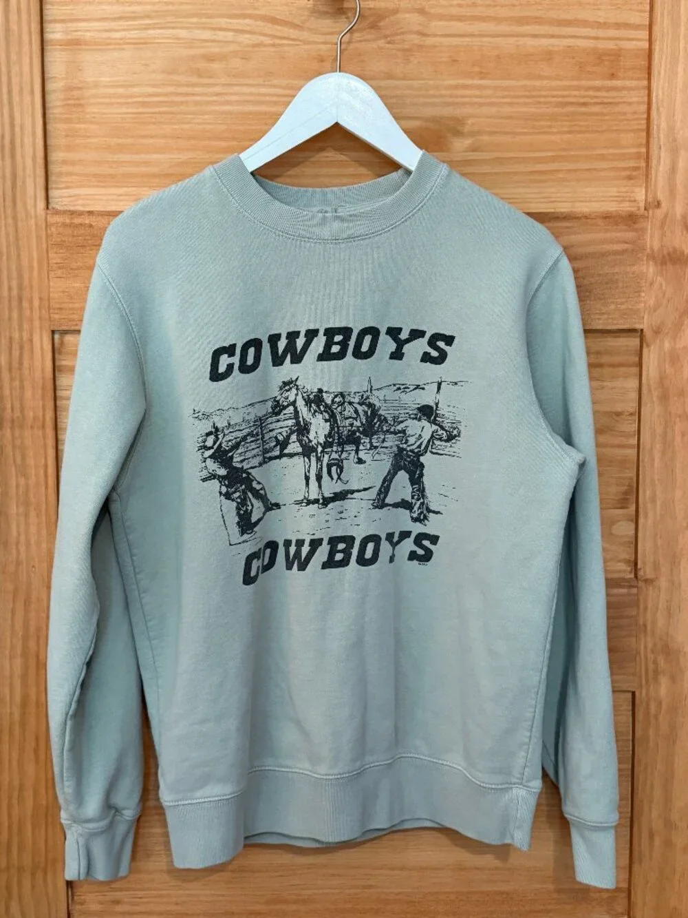 John Galt Brandy Melville COWBOYS Rodeo Horses Crew Sweatshirt One Size M/L